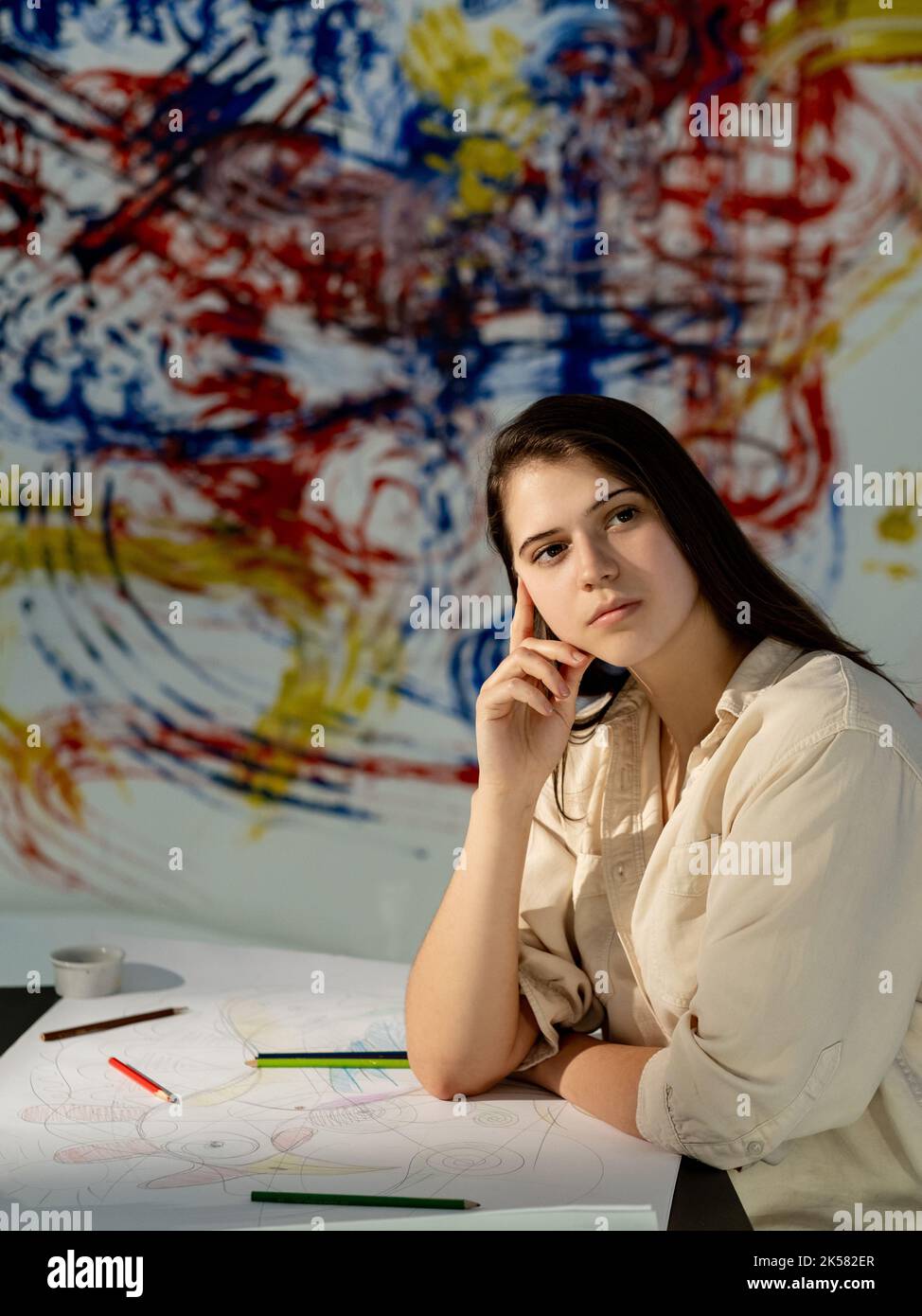 ispirazione femminile artista muse arte studio creativo Foto Stock