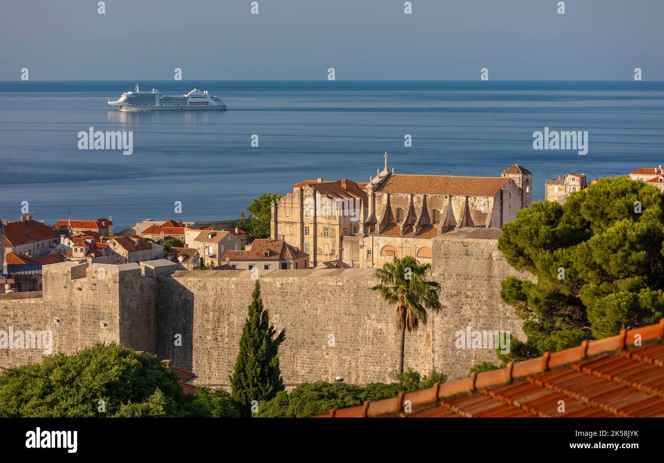 DUBROVNIK, CROAZIA, EUROPA - la città fortificata di Dubrovnik sulla costa della Dalmazione. Foto Stock
