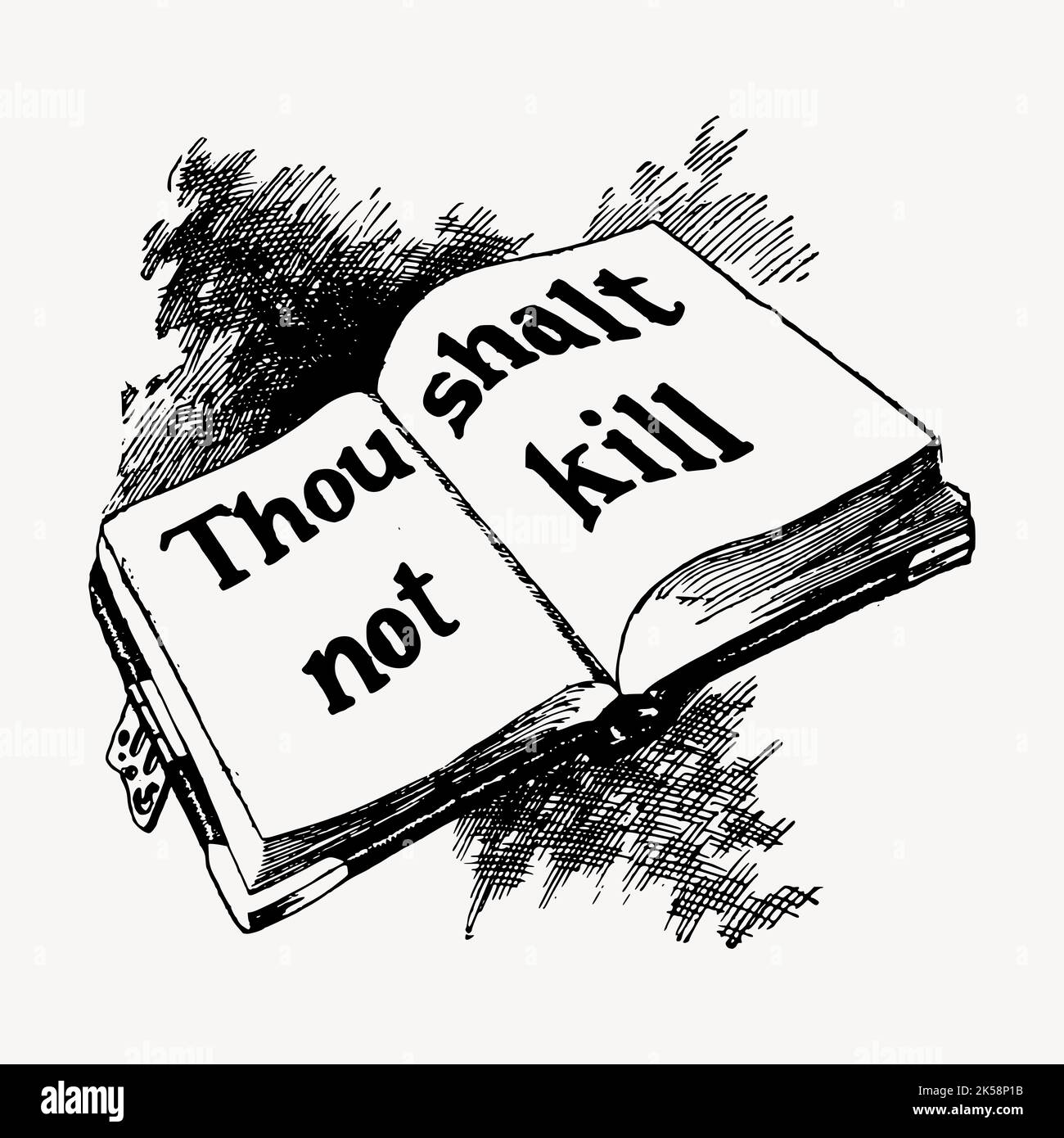 Non uccidere il disegno di libri, vettore di illustrazione vintage. Illustrazione Vettoriale