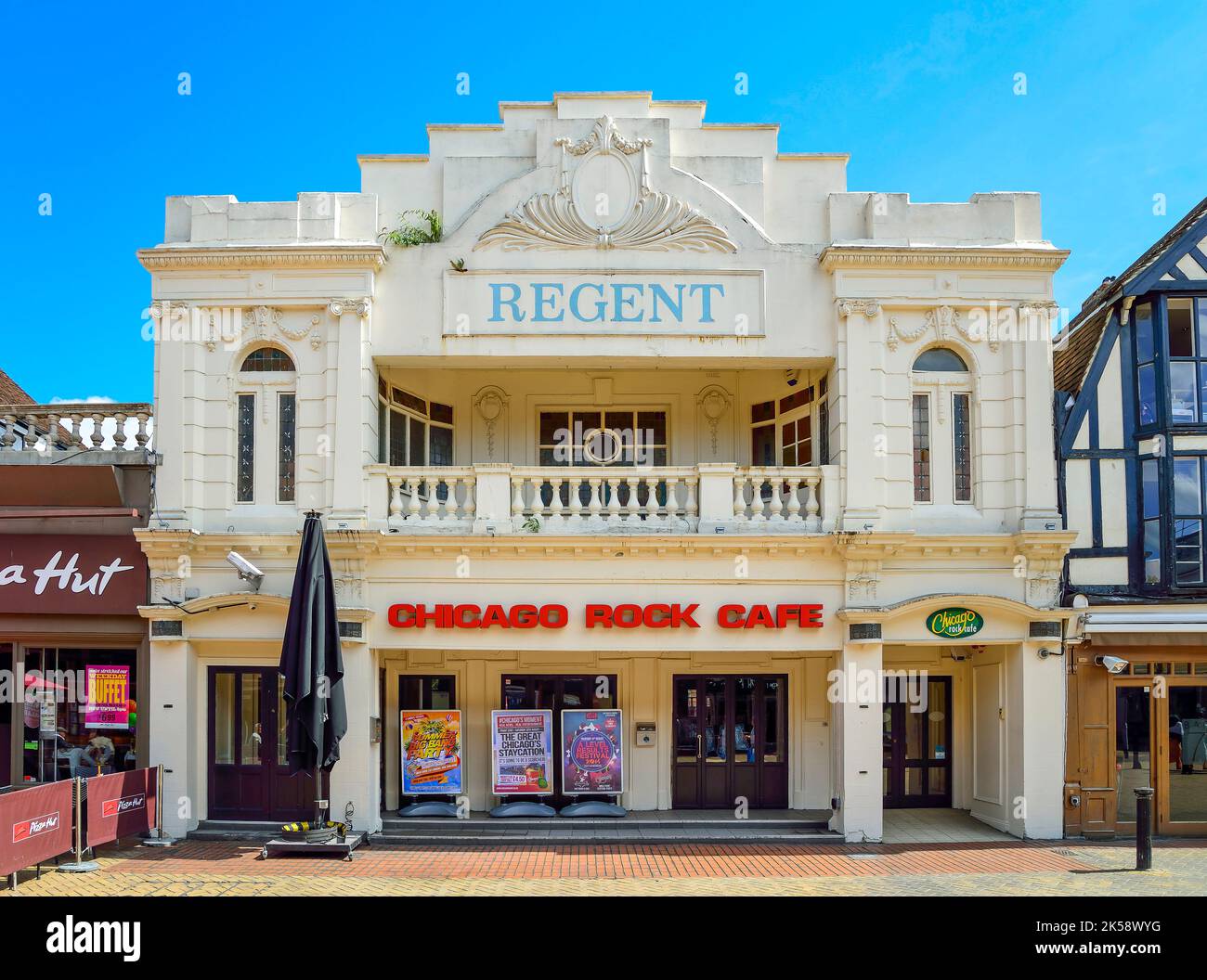 Art Deco Regent Cinema Building, Moulsham Street, Chelmsford, Essex, Inghilterra, Regno Unito Foto Stock