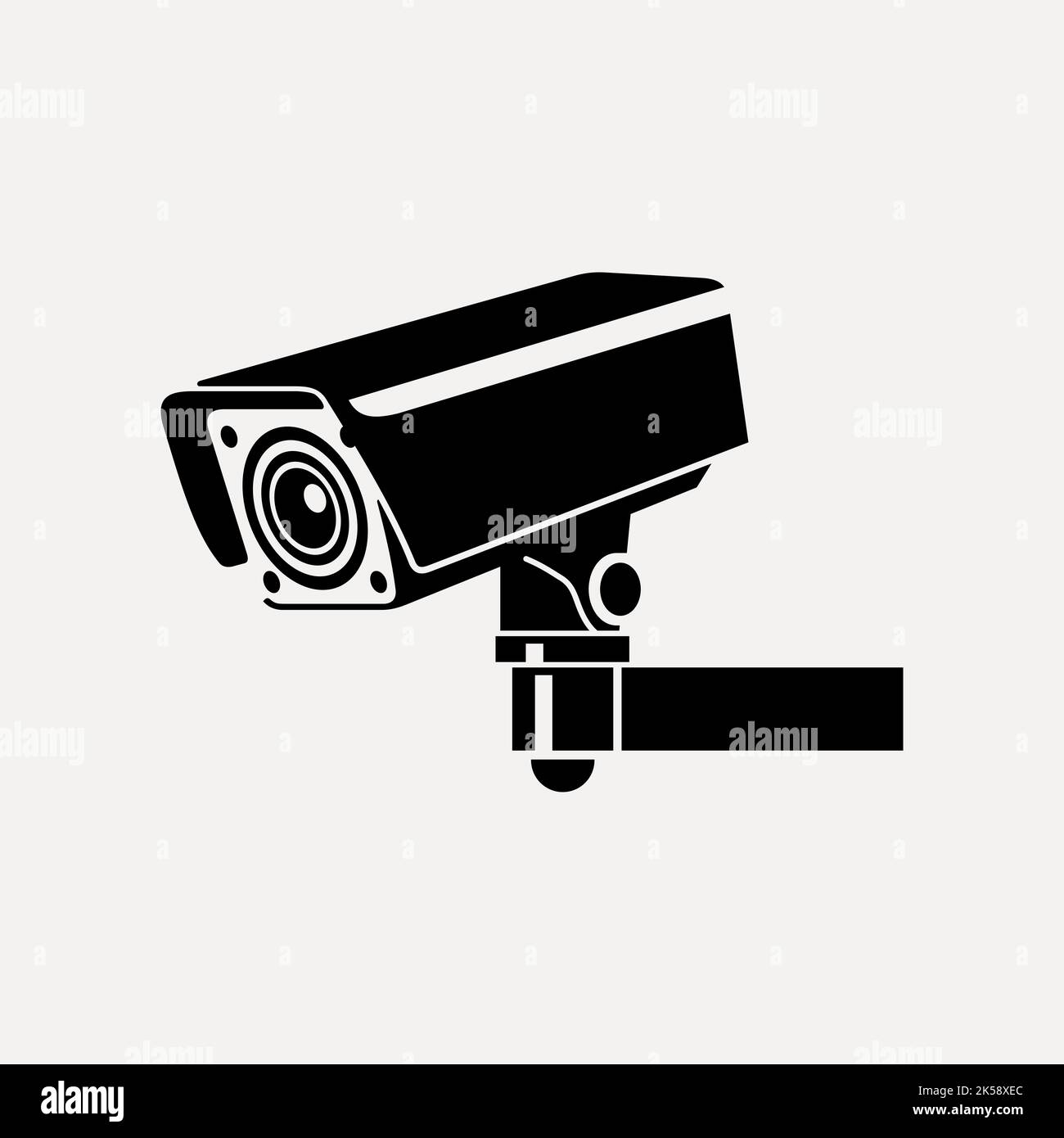Disegno telecamera TVCC, vettore di illustrazione di sicurezza. Illustrazione Vettoriale