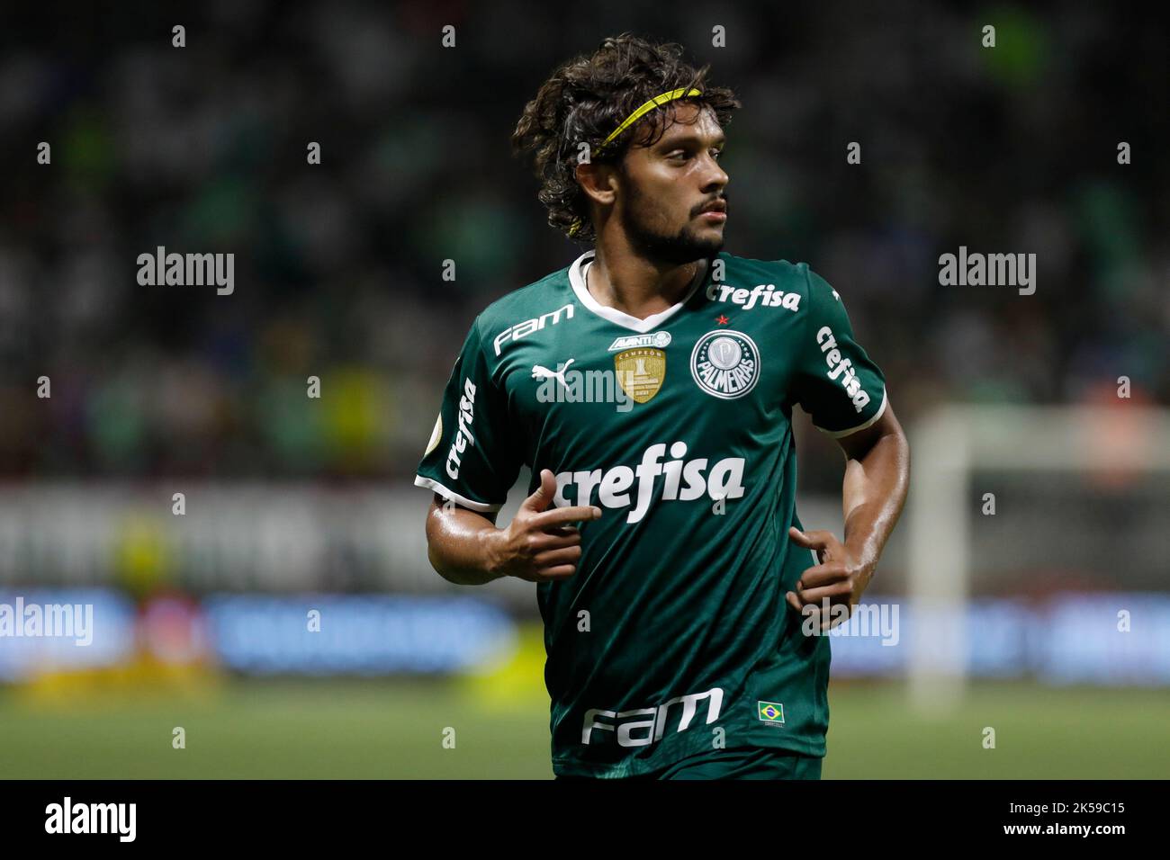 Sao Paulo, (SP) 10.06.2022 - Campionato brasiliano/Palmeiras x Coritiba - Gustavo Scarpa durante una partita tra Palmeiras x Coritiba giocato allo stadio Allianz Parque di Sao Paulo, SP. Partita valida per il round 30 della Serie A del Campionato brasiliano 2022. 31161 (Ricardo Moreira/SPP) Credit: SPP Sport Press Photo. /Alamy Live News Foto Stock