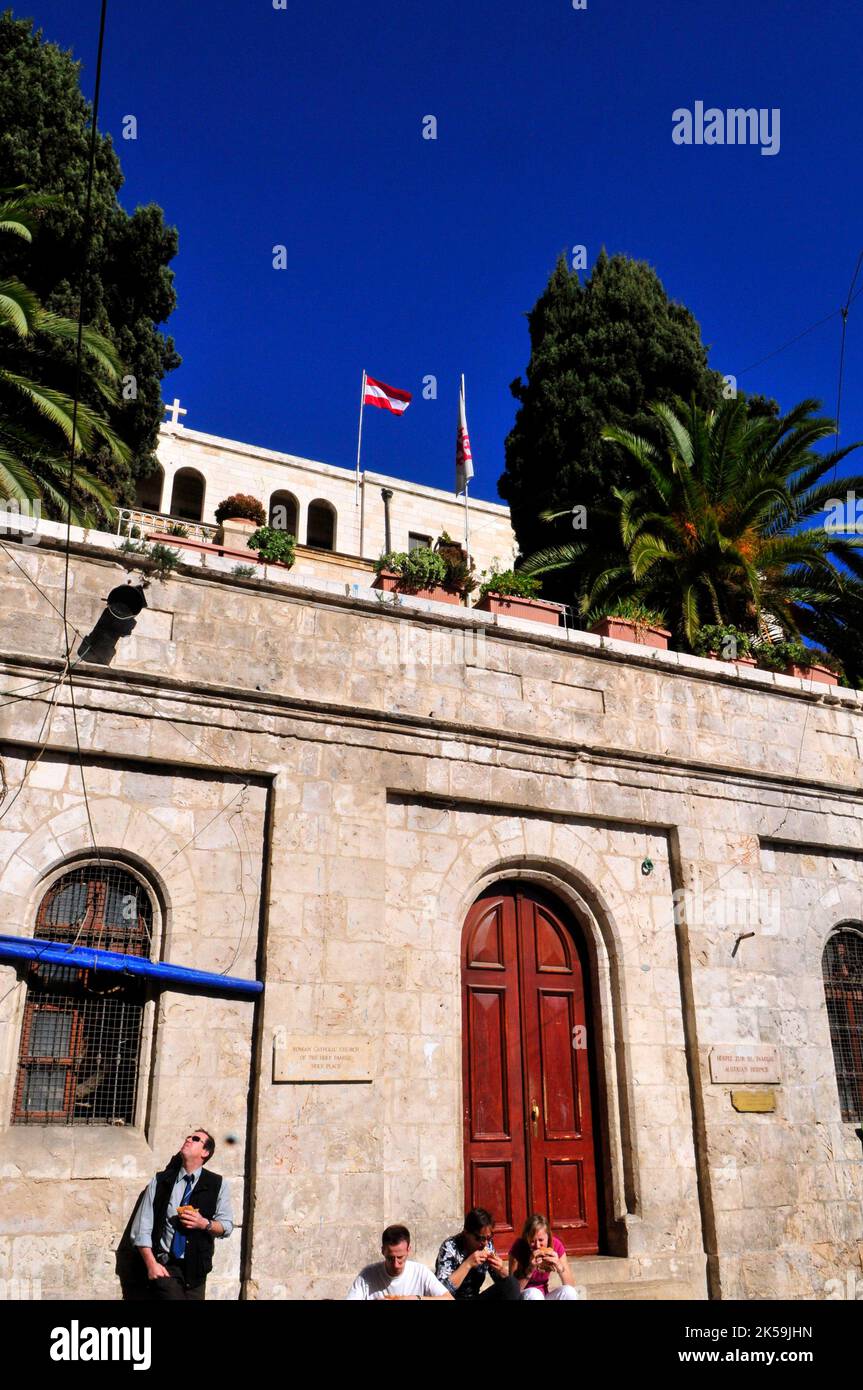 L'Ospizio austriaco in via dolorosa nella città vecchia di Gerusalemme. Foto Stock