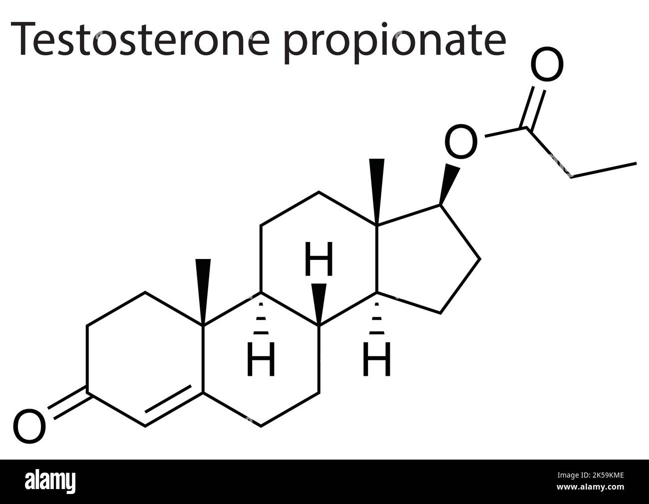 Testosterone propionato struttura scheletrica molecola Vector file editabile Illustrazione Vettoriale