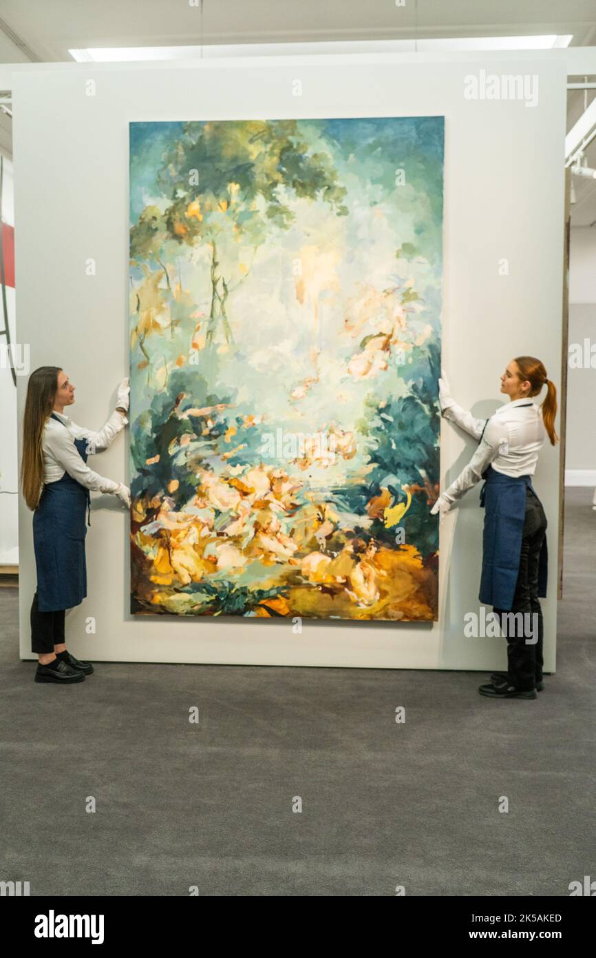 Londra Regno Unito. 7 ottobre 2022 . FLORA YUKHNOVICH, nessuno mette il bambino nell'angolo con una stima di GBP 150.000- 7000.000. Anteprima delle vendite di Arte Contemporanea a Sotheby's New Bond Street prima dell'asta dal vivo il 14 ottobre Credit: amer Ghazzal/Alamy Live News. Foto Stock