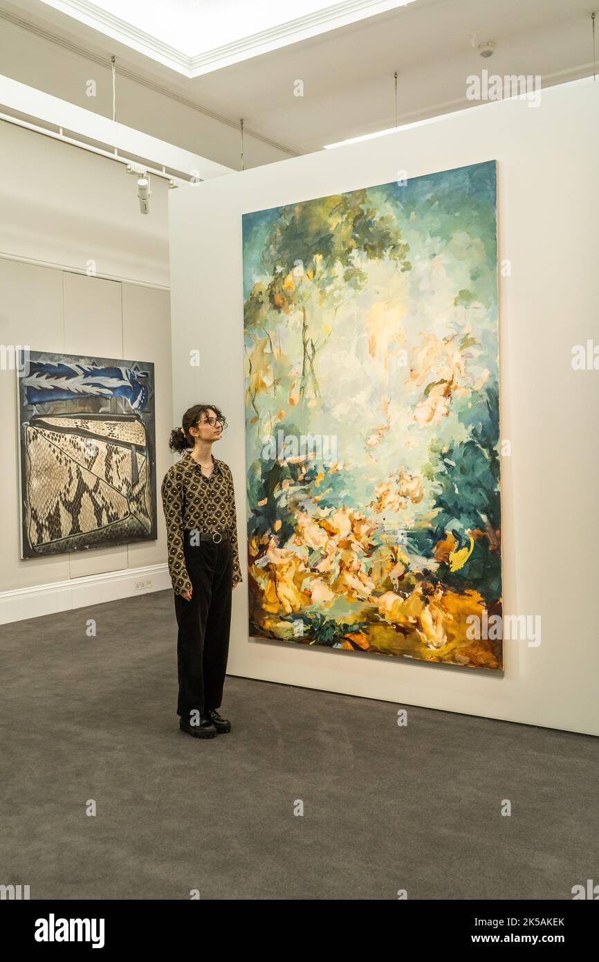 Londra Regno Unito. 7 ottobre 2022 . FLORA YUKHNOVICH, nessuno mette il bambino nell'angolo con una stima di GBP 150.000- 700.000. Anteprima delle vendite di Arte Contemporanea a Sotheby's New Bond Street prima dell'asta dal vivo il 14 ottobre Credit: amer Ghazzal/Alamy Live News. Foto Stock