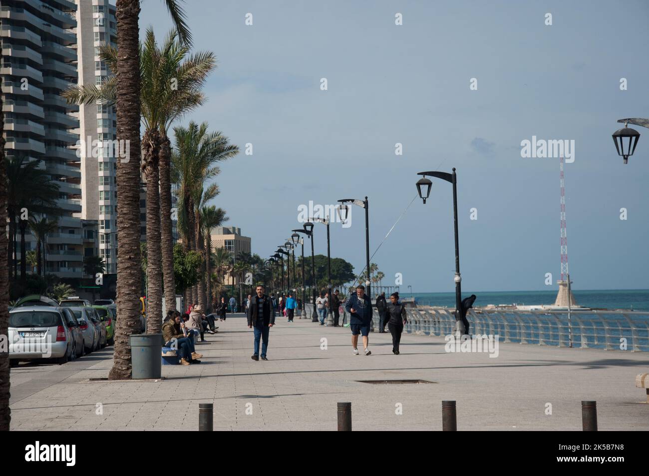 Promenade, la Corniche, Beirut, Libano, Medio Oriente Foto Stock