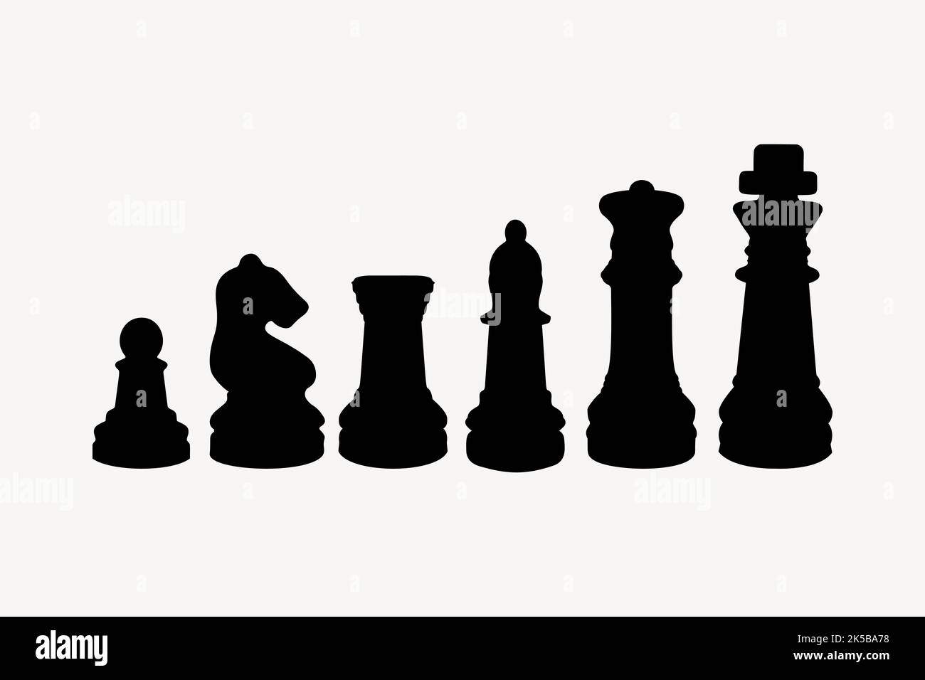 Pezzi di scacchi silhouette collage elemento vettore. Illustrazione Vettoriale
