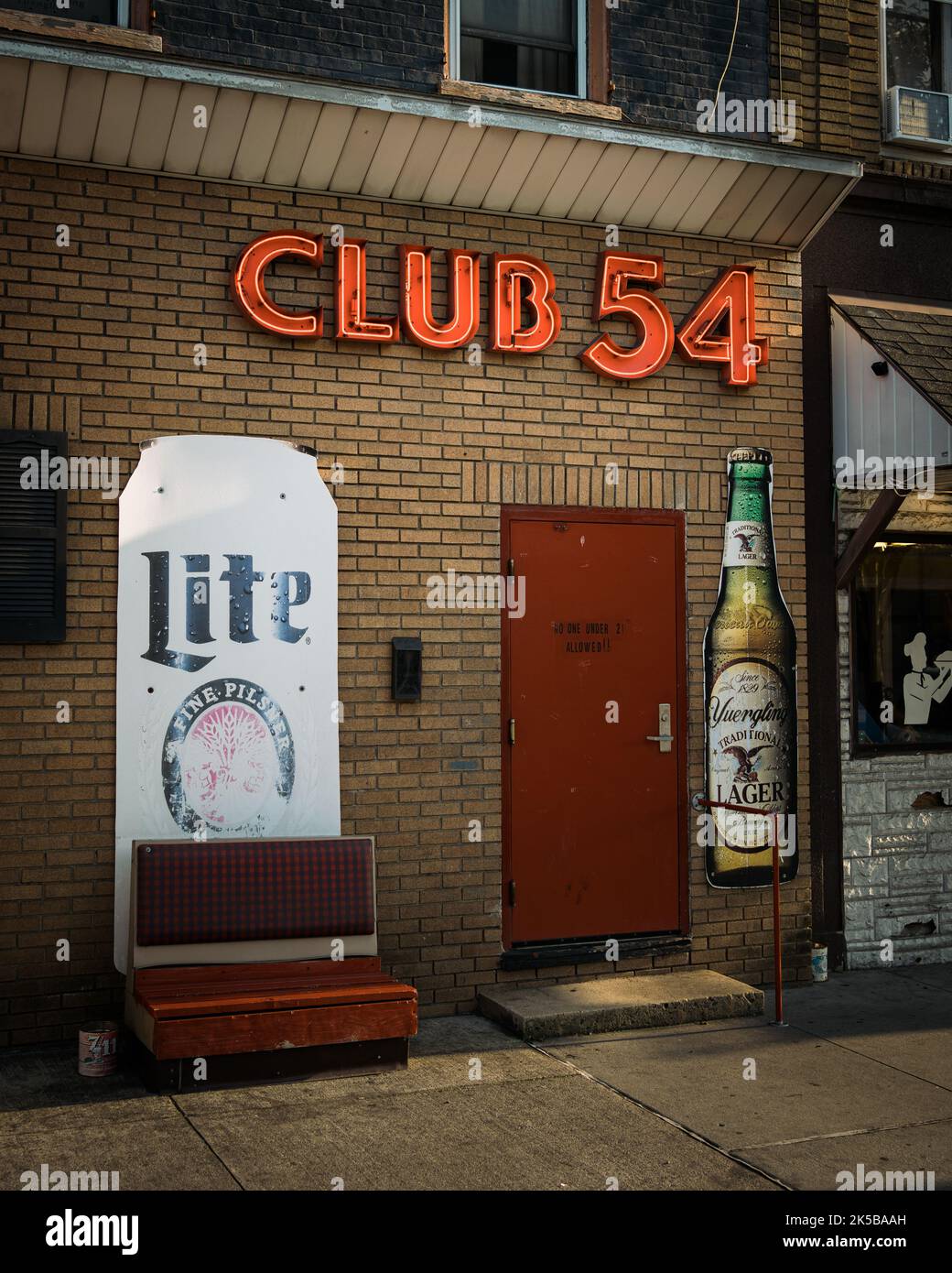 Club 54 vintage segno, Mahanoy City, Pennsylvania Foto Stock