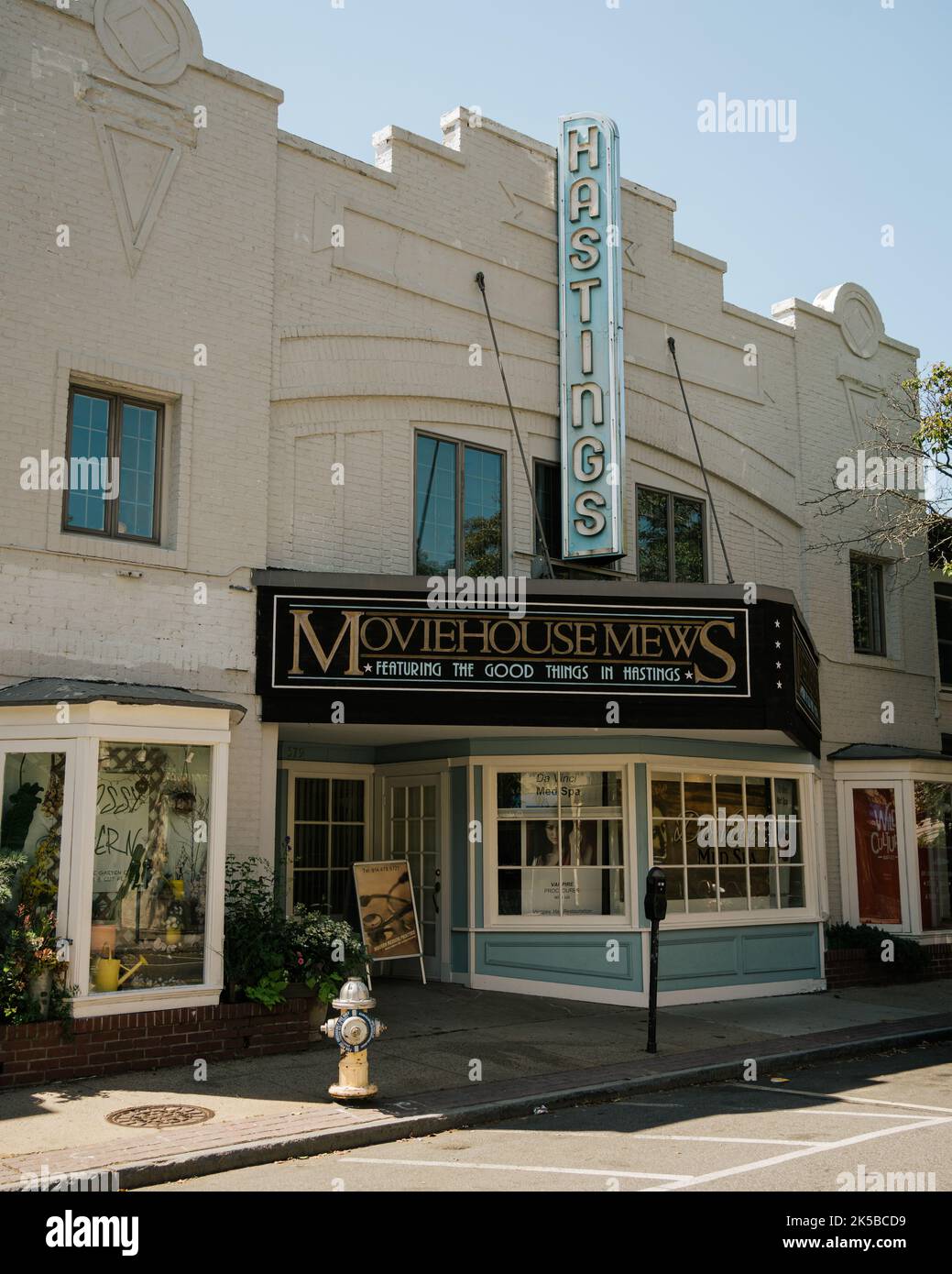 Moviehouse Mews vintage Theatre Sign, Hastings-on-Hudson, New York Foto Stock