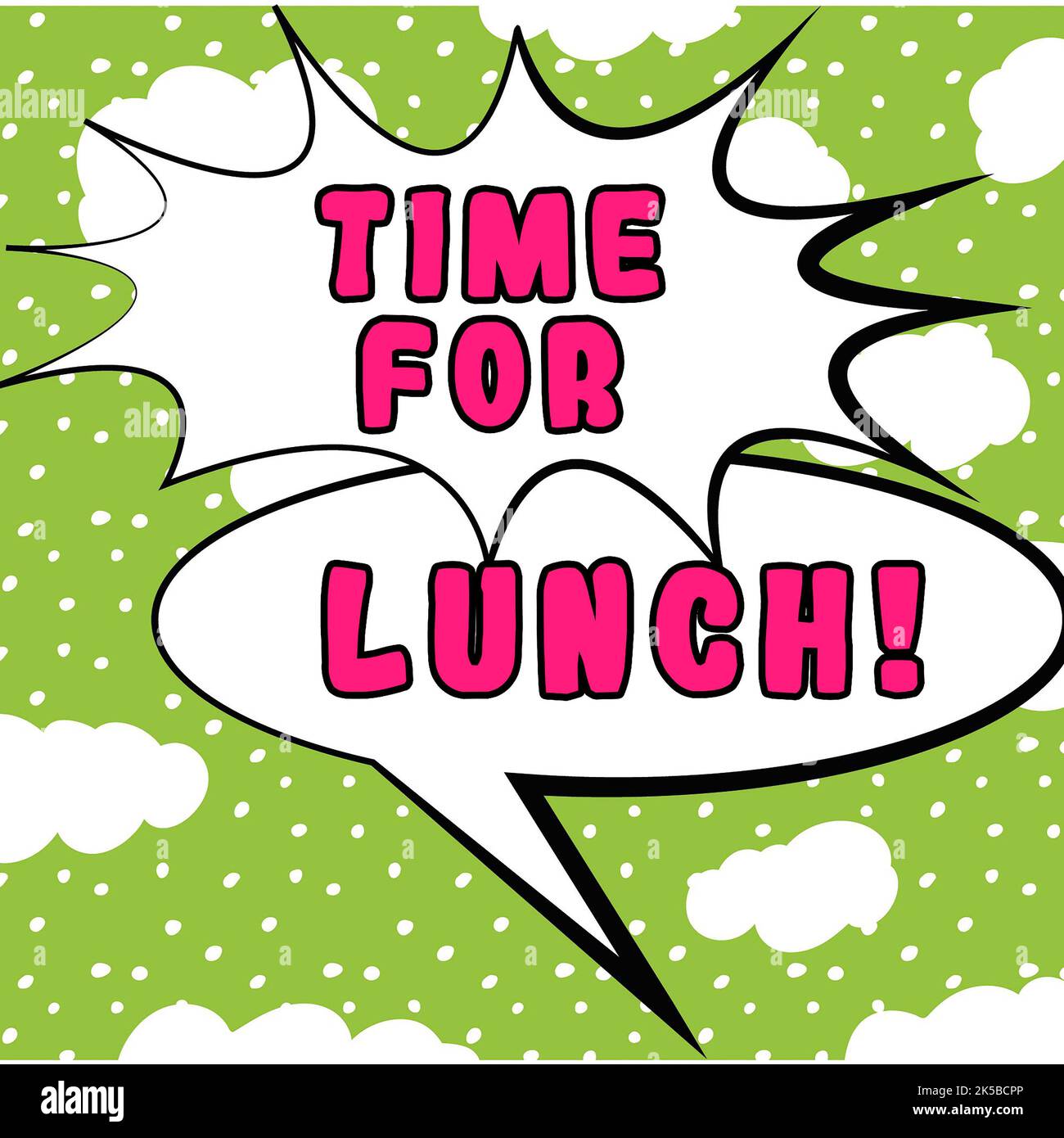 Testo che mostra il tempo di ispirazione per il pranzo. Parola scritta sul momento di avere un pasto pausa dal lavoro relax mangiare drink riposo Foto Stock