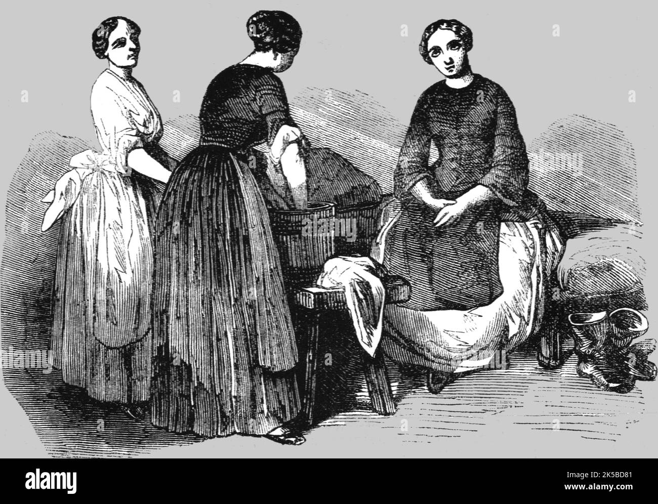 "Prigionieri femmine russi", 1854. Da "Cassell's Illustrated Family Paper; London Weekly 31 Dec 1853 to 30 Dec 1854". Foto Stock