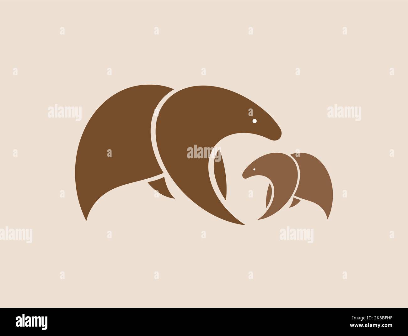 Immagini vettoriali di due orsi bruni. Animali selvatici. Illustrazione vettoriale a strati facilmente modificabile. Illustrazione Vettoriale