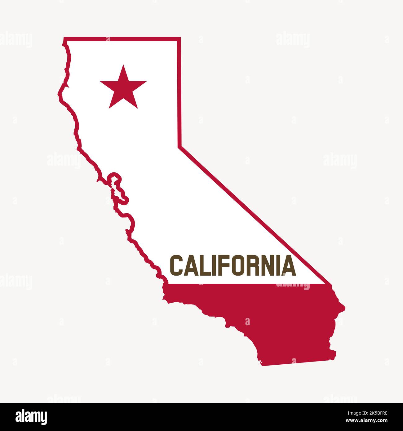 Clipart mappa California, vettore di illustrazione. Illustrazione Vettoriale