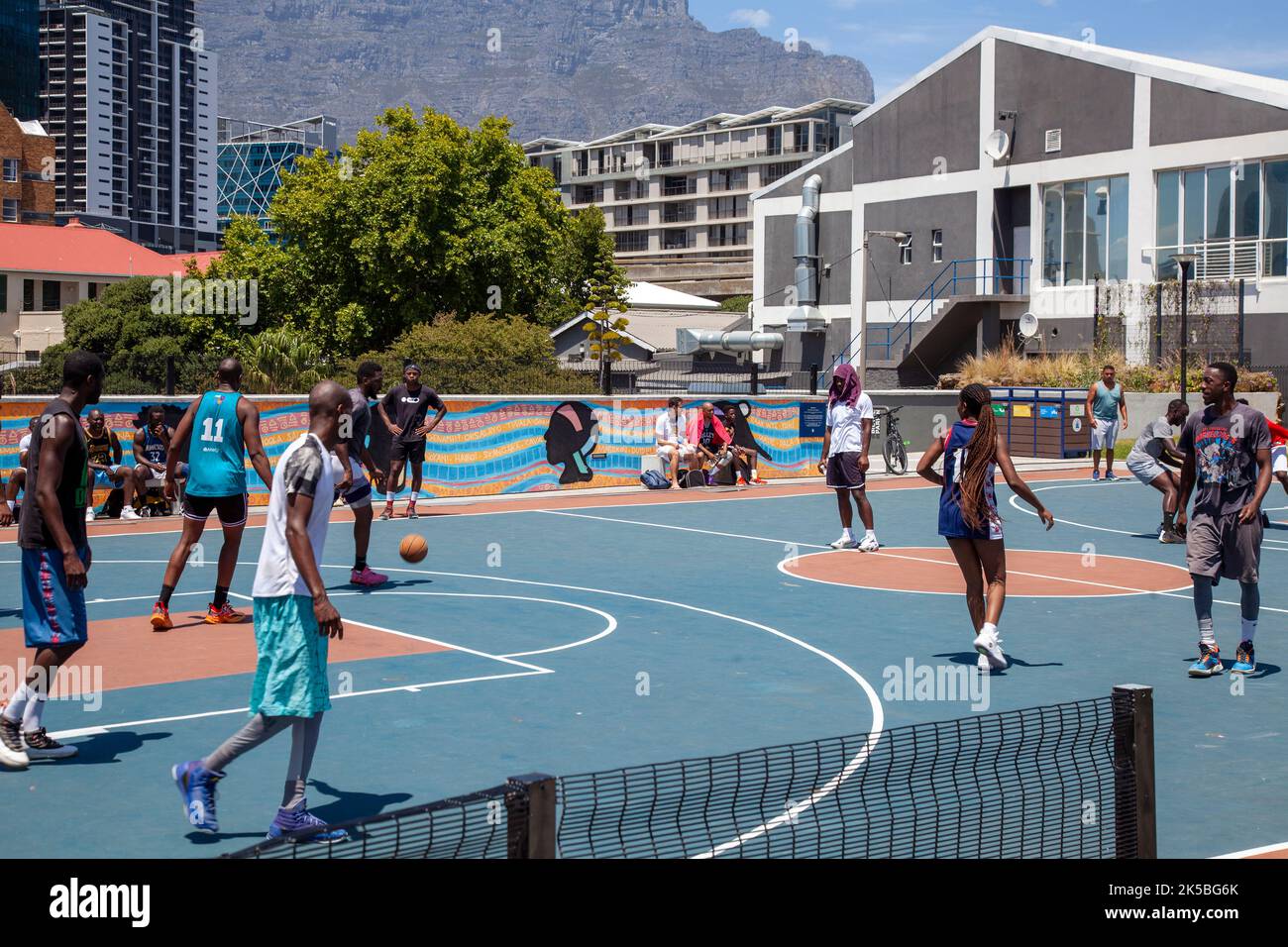 Campo da pallacanestro Battery Park di Città del Capo - Sud Africa Foto Stock