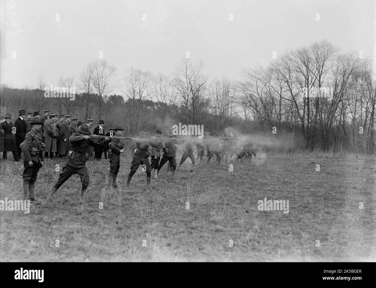 Army, U.S. Machine Gun Tests, 1918. Foto Stock