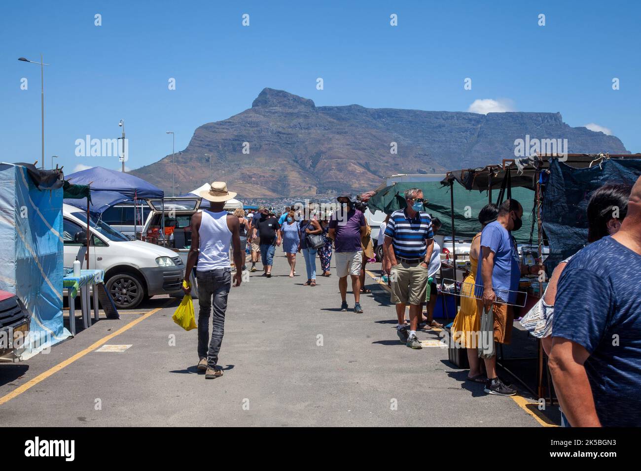 Mercato delle pulci all'aperto di Milnerton a Città del Capo, Sud Africa Foto Stock