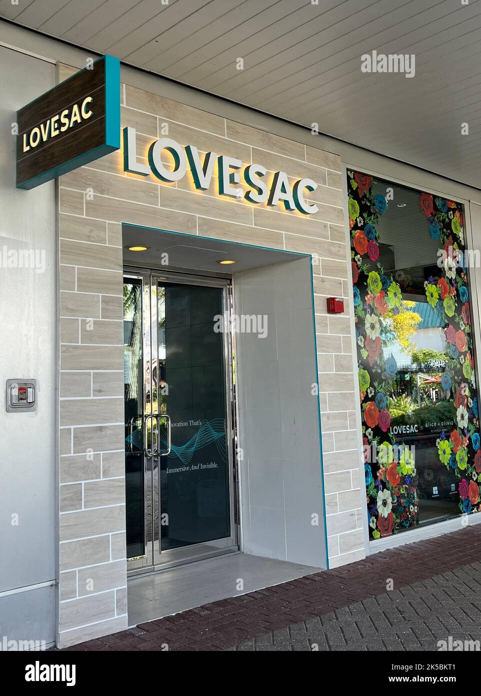 Negozio Lovesac al centro commerciale Old Orchard a Skokie, Illinois. Foto Stock