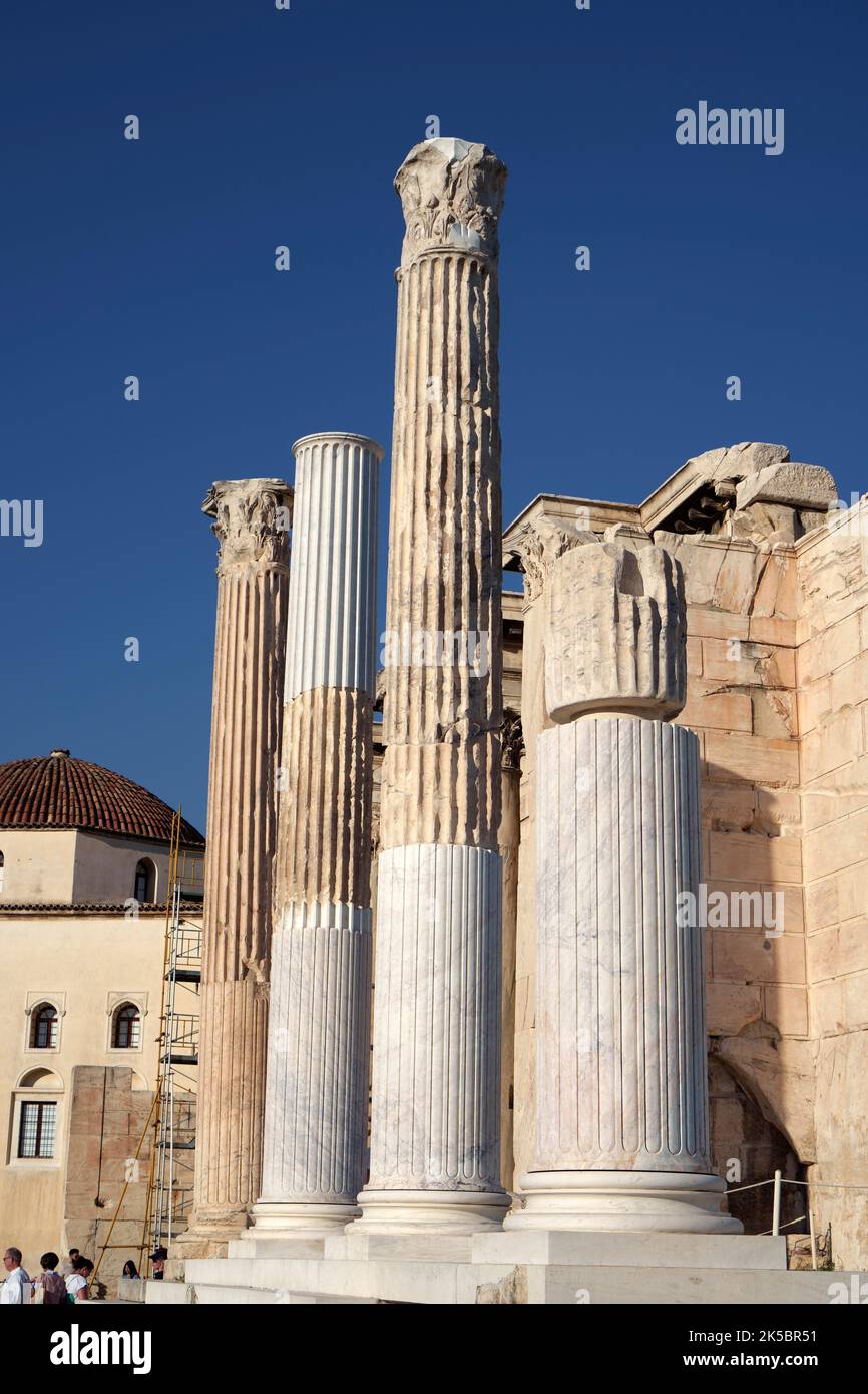 Sito archeologico della biblioteca di Adriano ad Atene, Grecia Foto Stock