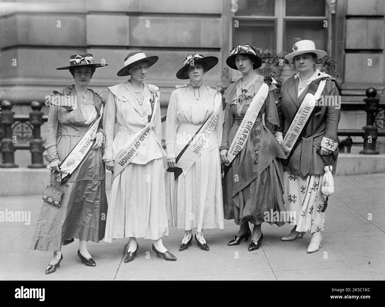 Riunione confederata - Maid e Mati d'onore da Memphis, 1917. Donne del sud degli Stati Uniti. Foto Stock