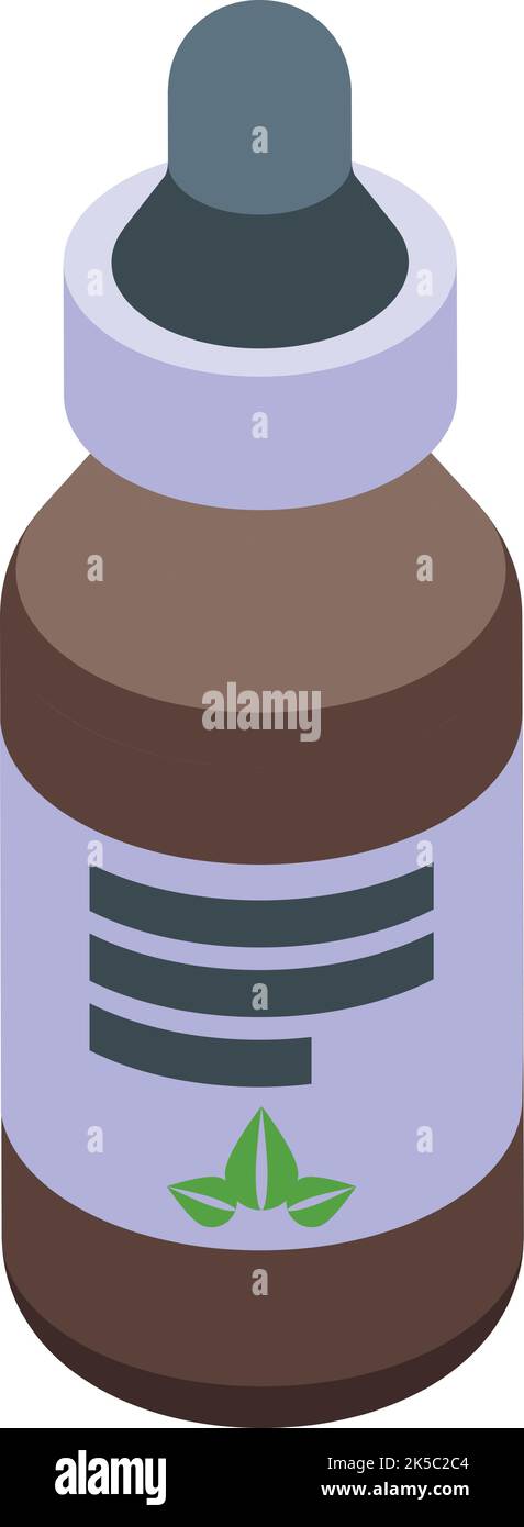 Icona contagocce collagene vettore isometrico. Molecola della pelle. Medico sano Illustrazione Vettoriale