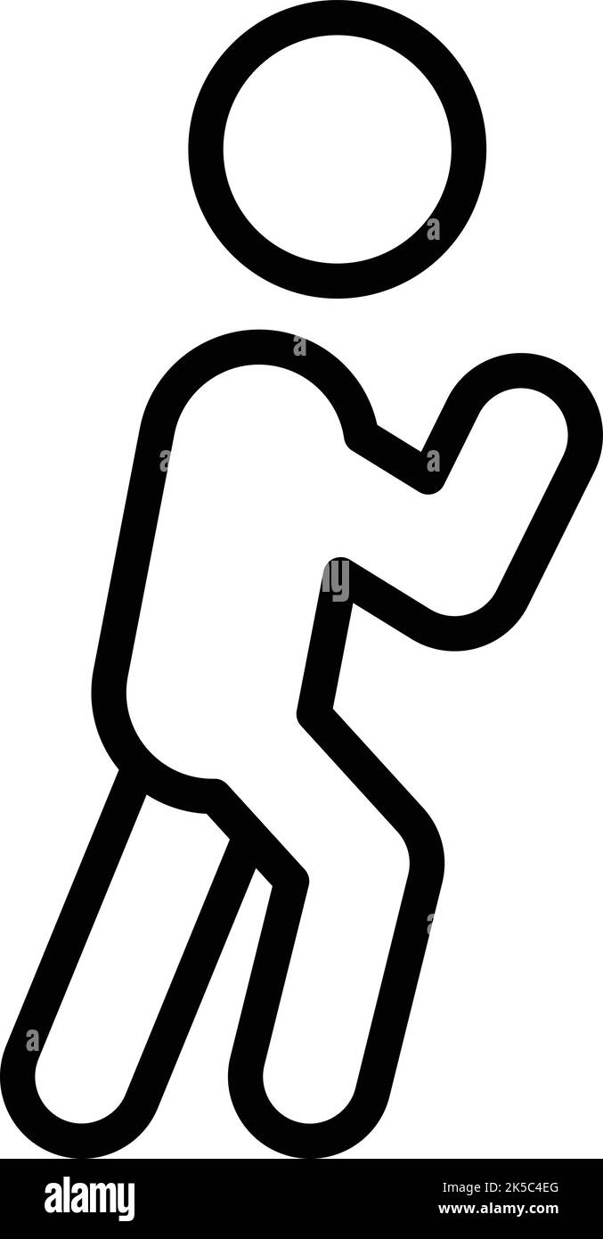 Vettore contorno icona marziale attacco. Lotta al karate. Difesa persone Illustrazione Vettoriale