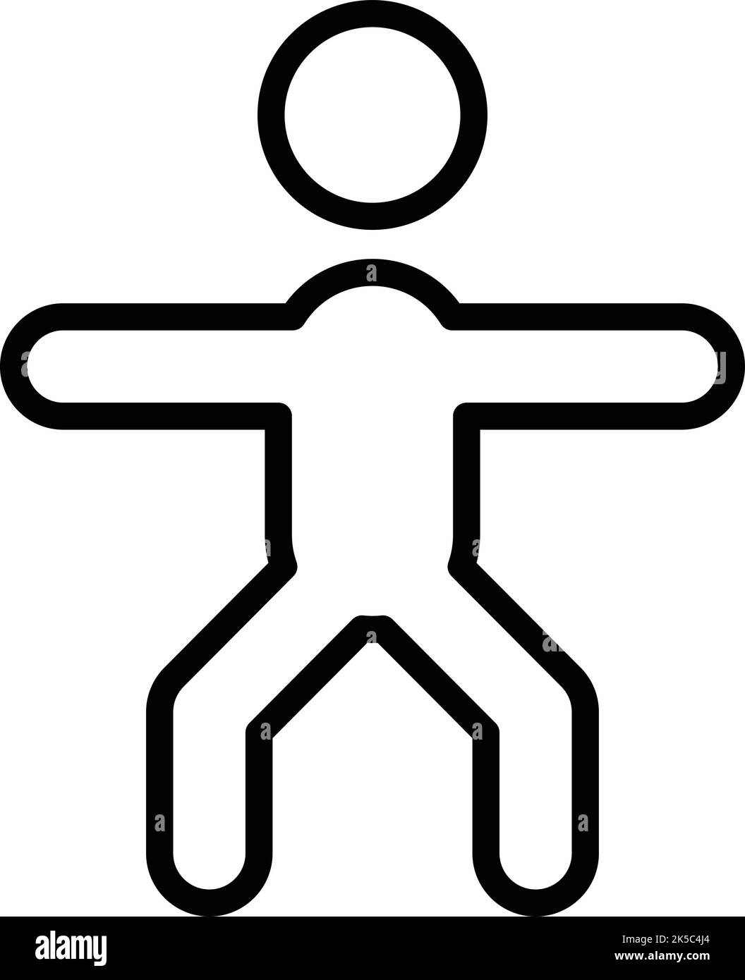 Icona di addestramento marziale vettore di contorno. Attacco di lotta. Calcio combattente Illustrazione Vettoriale