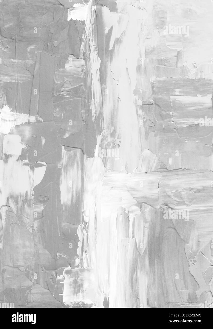 Bianco astratto sfondo dipinto. Opera d'arte minimalistica in bianco e nero. Grunge in bianco e nero. Coltello palette art. Foto Stock