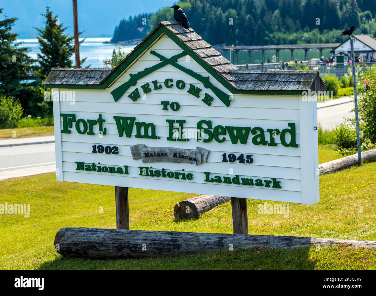 Storico Fort William H. Seward; National Historic Landmark; Haines; Alaska; USA Foto Stock