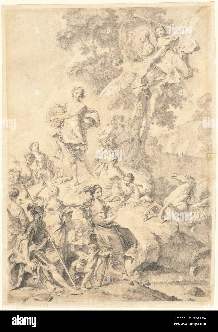 Apollo, le Muse e Marte: In lode di tasso, 1740/1745. Foto Stock