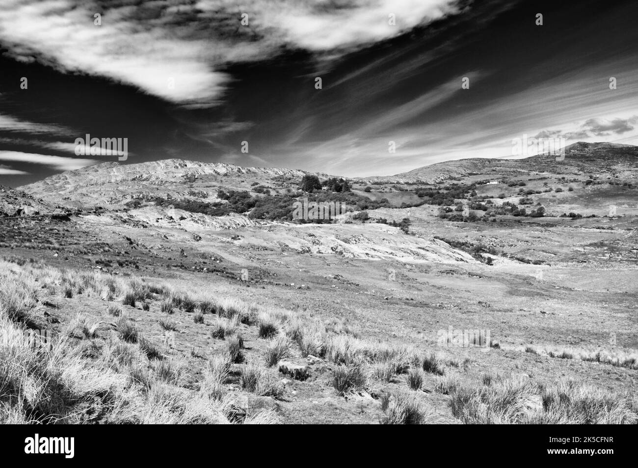 Europa, Europa occidentale, Irlanda, Repubblica d'Irlanda, Contea di Kerry, Caha Mountains, Beara Peninsula, Cloudy Sky Foto Stock Europa, Europa occidentale, Irlanda, Repubblica d'Irlanda, Contea di Kerry, Caha Mountains, Beara Peninsula, Cloudy Sky Foto Stock