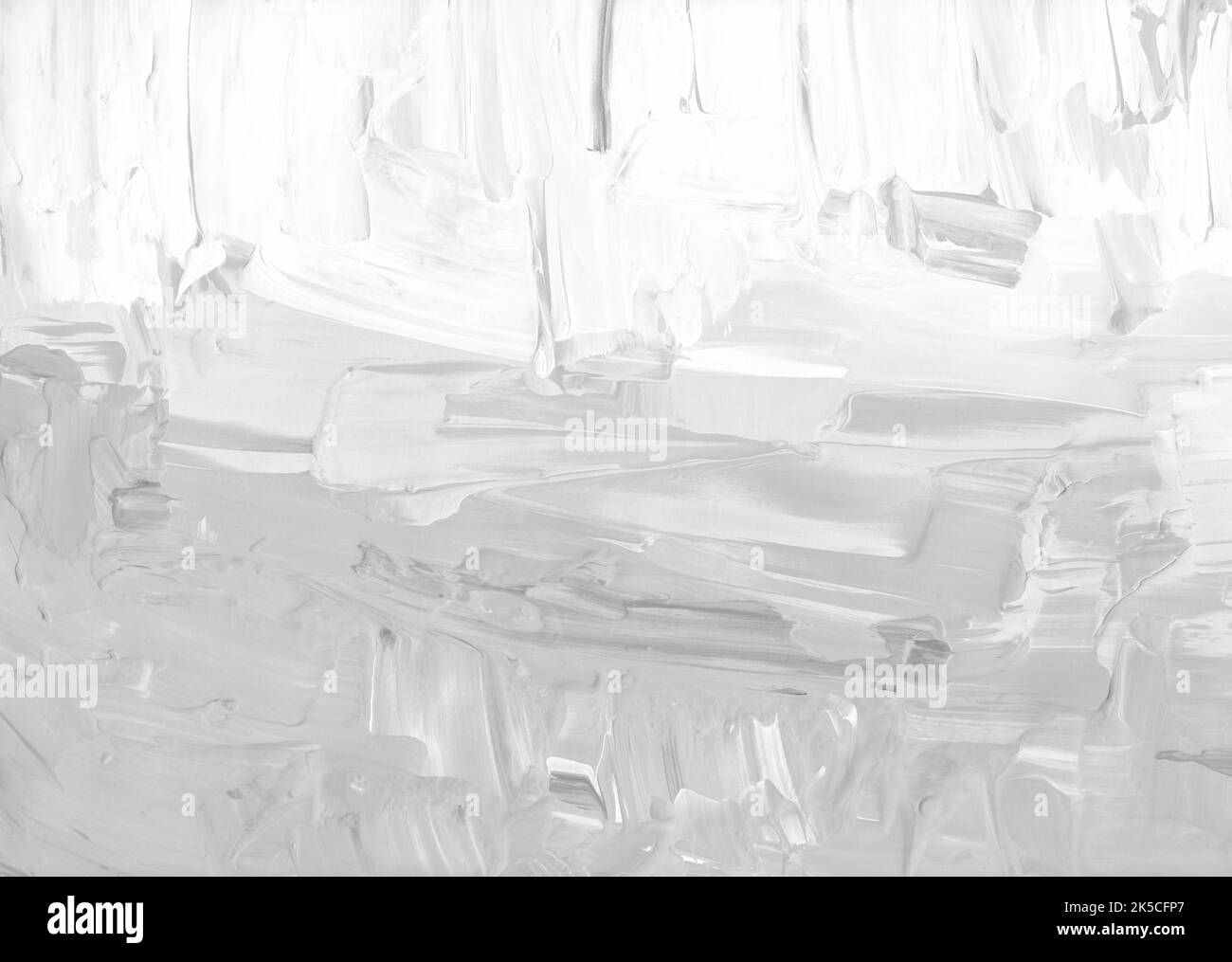 Astratto sfondo bianco e grigio chiaro. Sovrapposizione monocromatica. Sfondo grigio e bianco. Pittura minimalista. Pennellate sulla carta. Tavolozza k Foto Stock