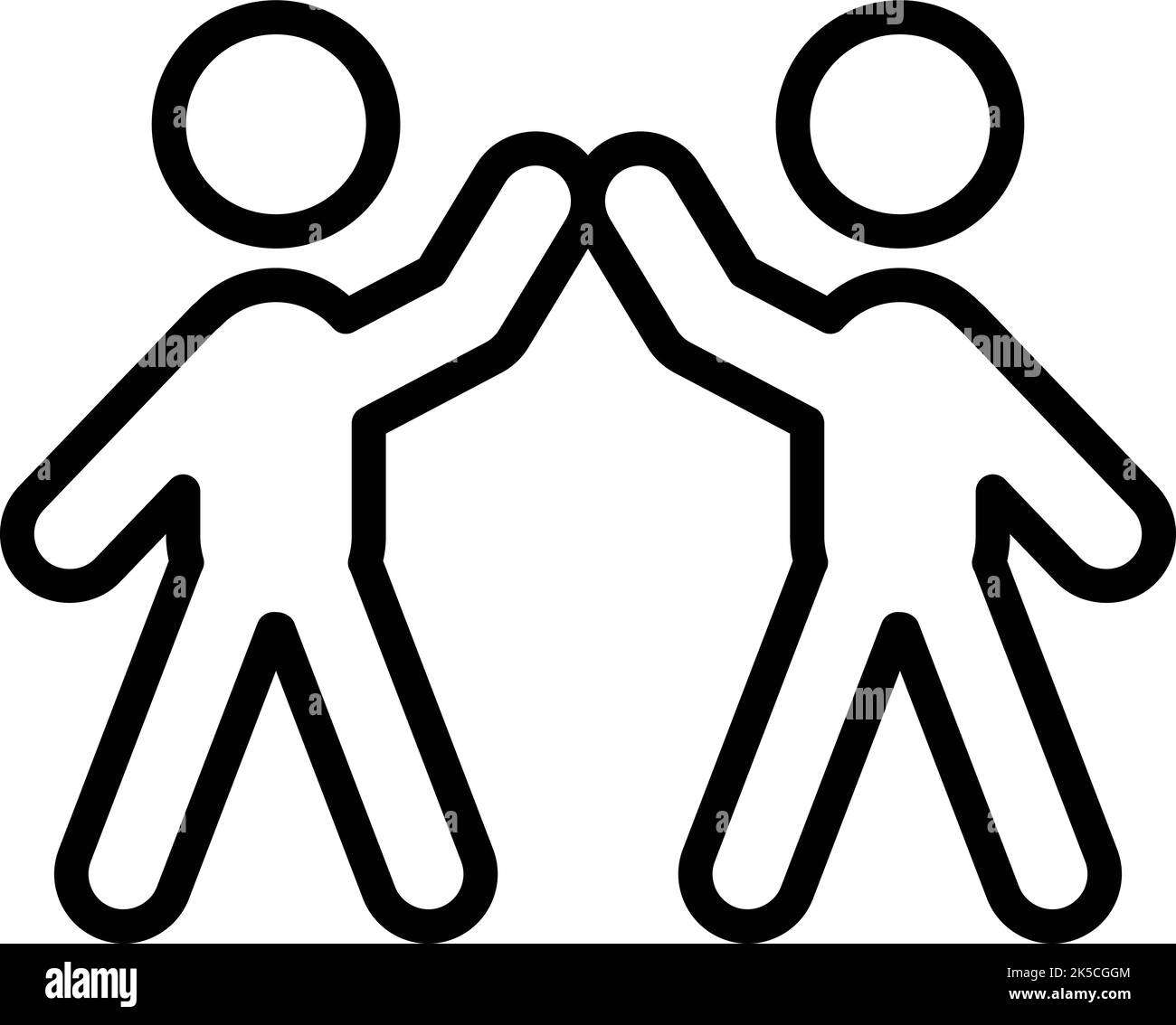 Icona di formazione per la difesa vettore di contorno. La gente lotta. Judo di auto Illustrazione Vettoriale