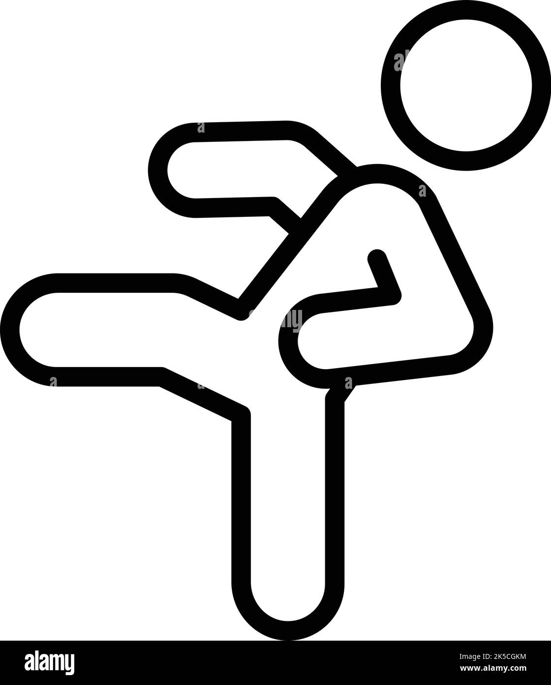 Vettore contorno icona colpo gamba. Difesa persone. Attacco di lotta Illustrazione Vettoriale