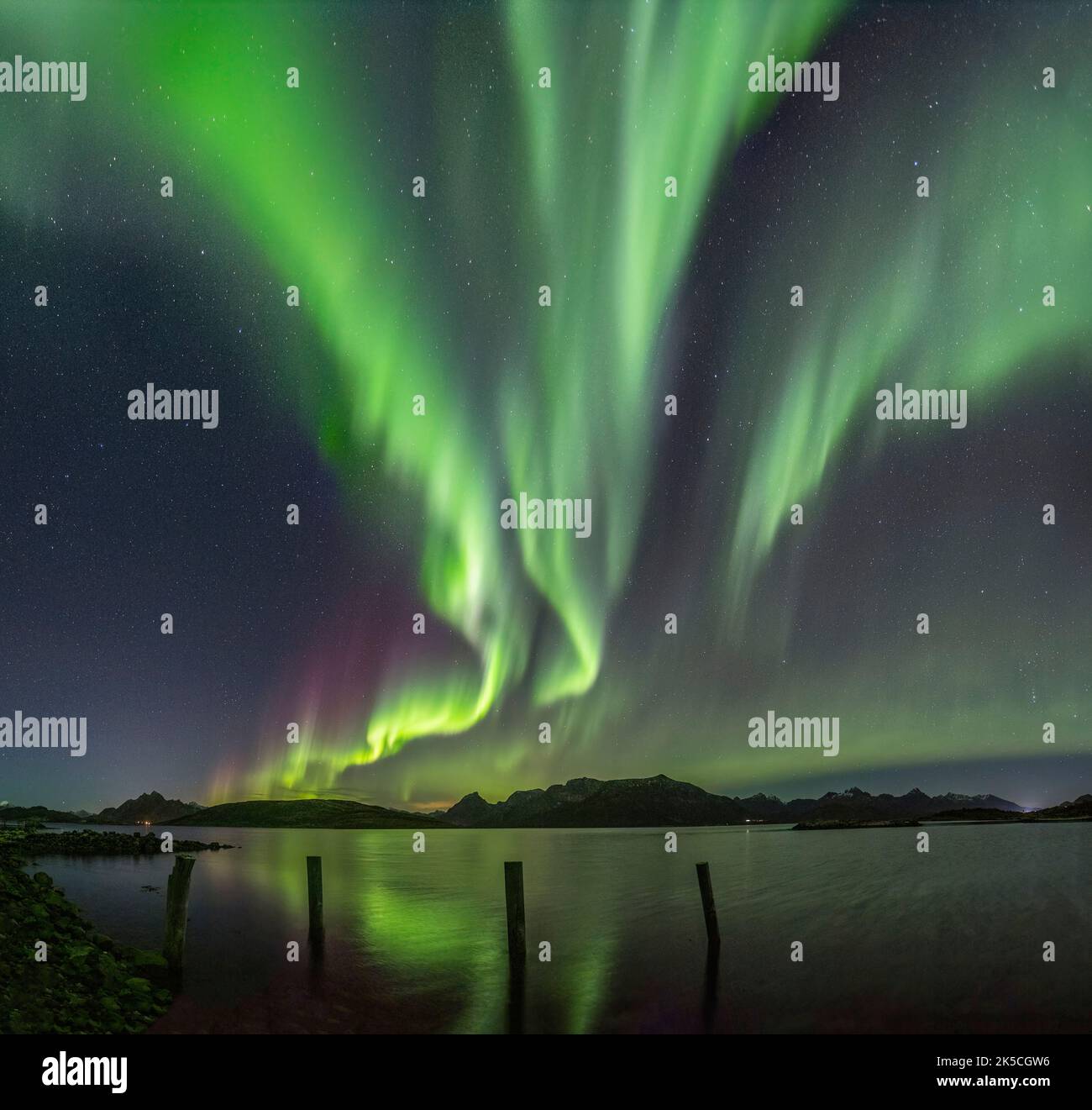 Aurora boreale (Aurora boreale) in Norvegia Foto Stock