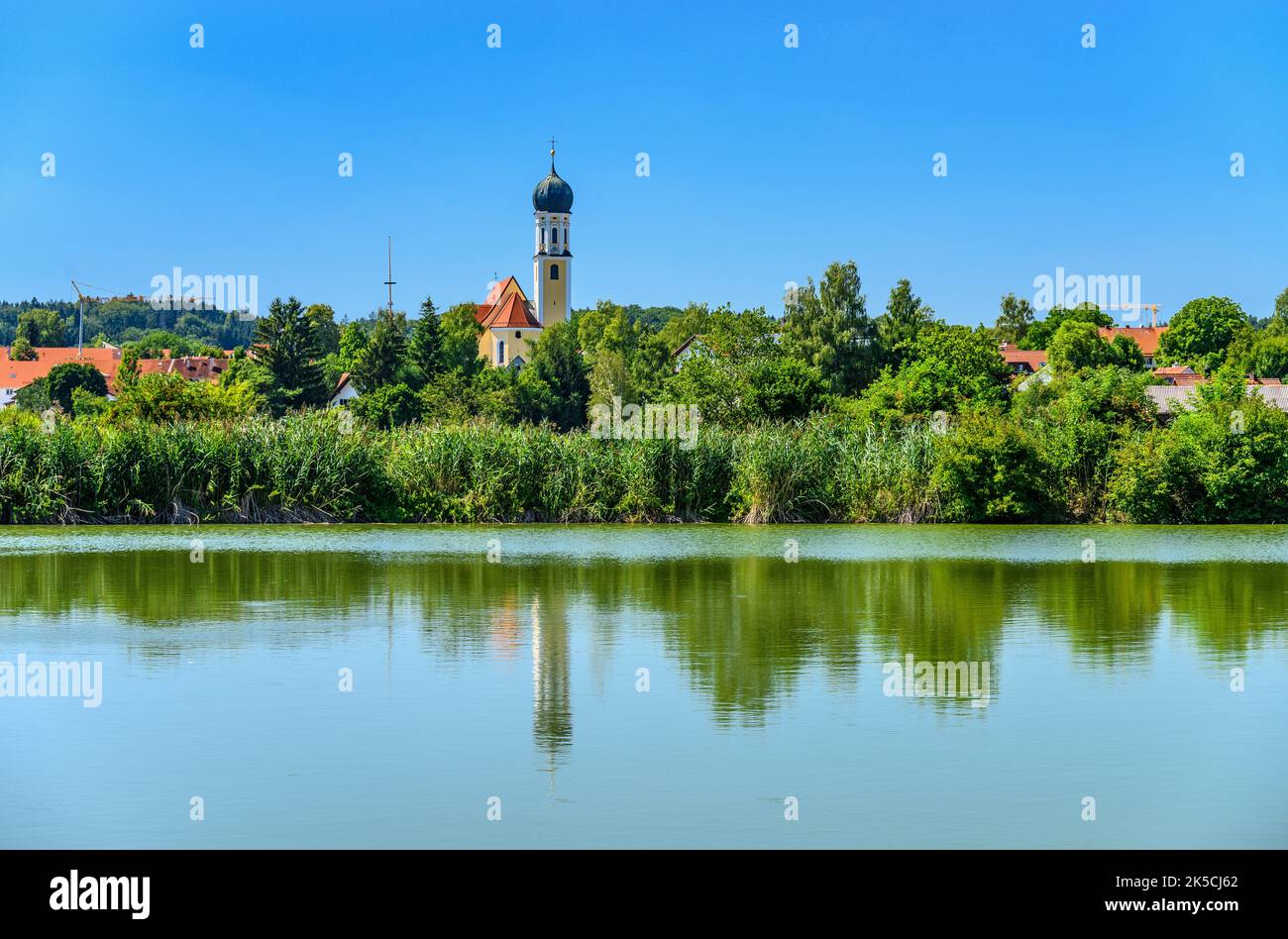 Germania, Baviera, contea di Landsberg am Lech, Eresing, chiesa parrocchiale di San Ulrich Foto Stock
