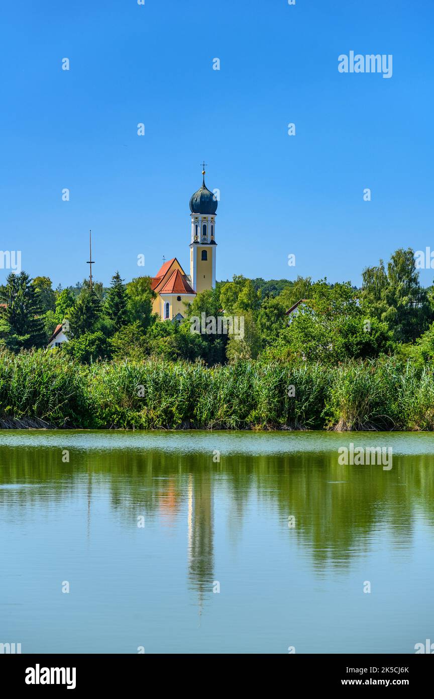Germania, Baviera, contea di Landsberg am Lech, Eresing, chiesa parrocchiale di San Ulrich Foto Stock