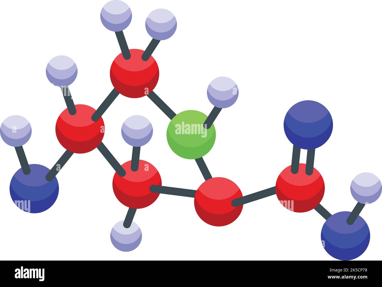 Vettore isometrico dell'icona della struttura del collagene. Molecola della pelle. Cellula di età Illustrazione Vettoriale