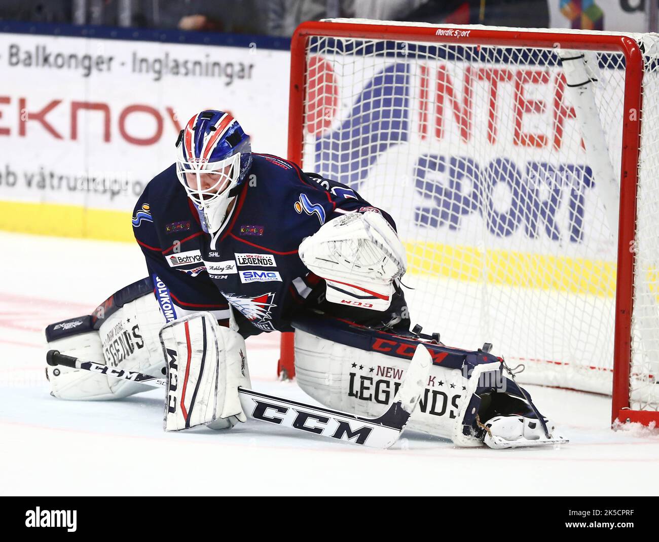 Linköping HC vs. Brynäs IF, Svedese Hockey League, in Saab arena, Linköping, Svezia. Nella foto: Marcus Högberg, portiere Linköping HC. Foto Stock