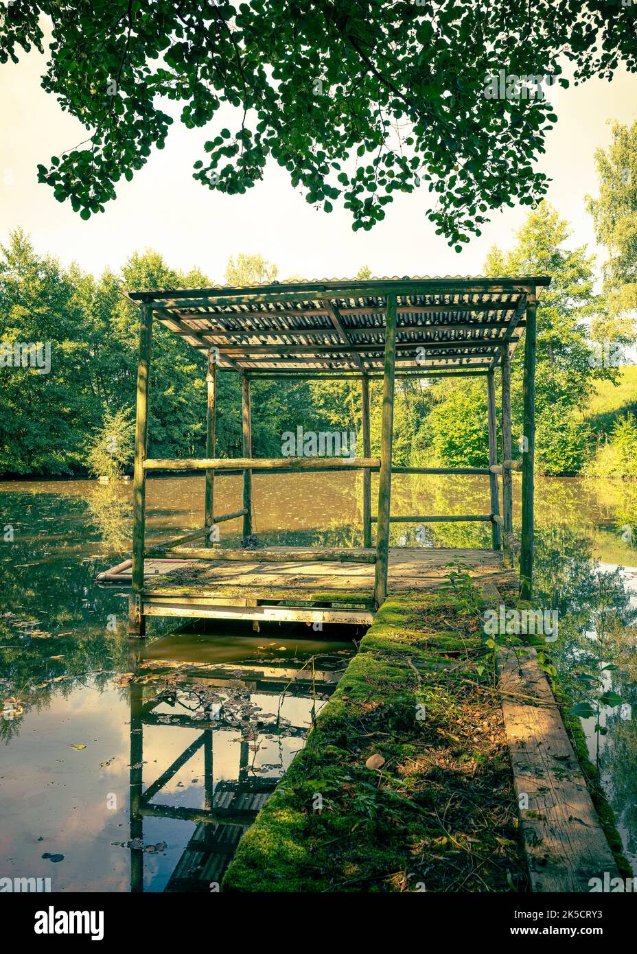 Stagno del villaggio Foto Stock