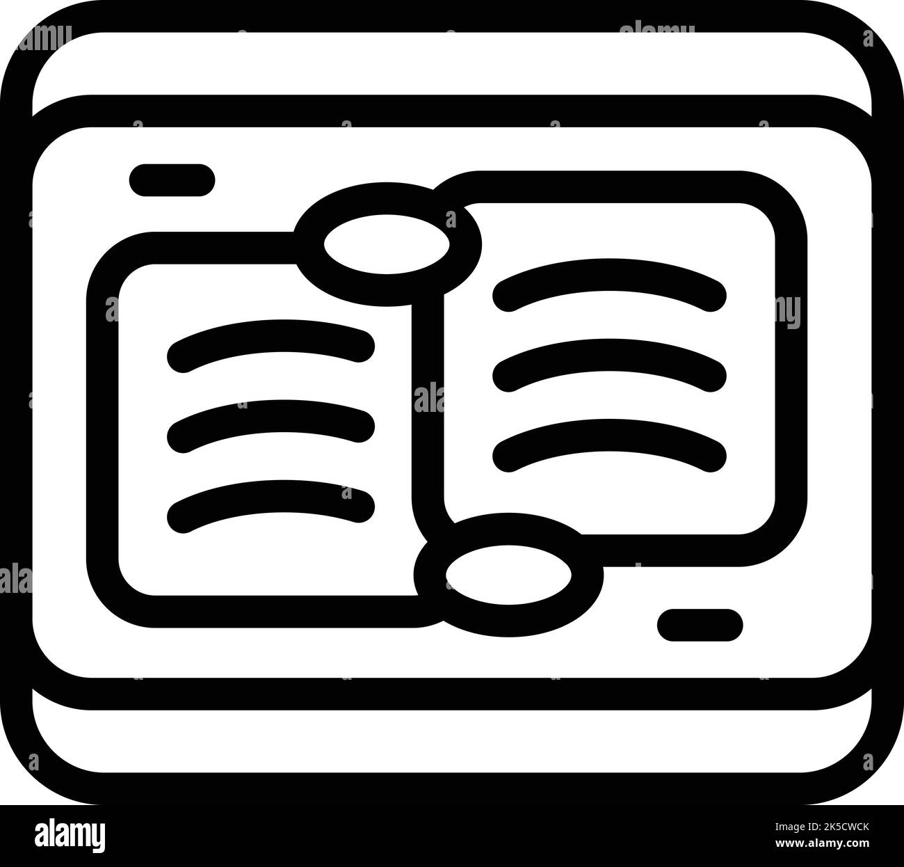 Pesce di mare cibo icona contorno vettore. Uovo fritto. Cucina crostata Illustrazione Vettoriale