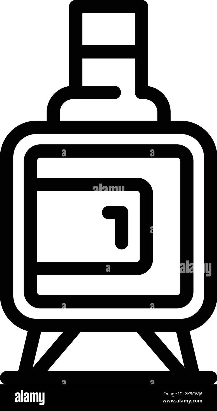 Vettore di contorno icona fuoco forno. Mattone di gas. Sala di riscaldamento Illustrazione Vettoriale