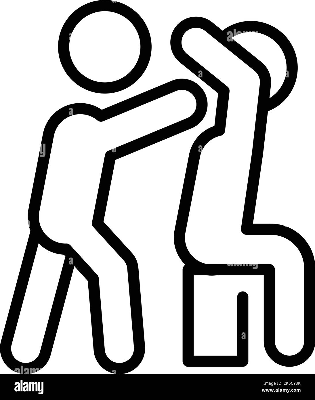 Icona femminile di difesa di auto vettore contorno. Attacco di lotta. Calcio donna Illustrazione Vettoriale