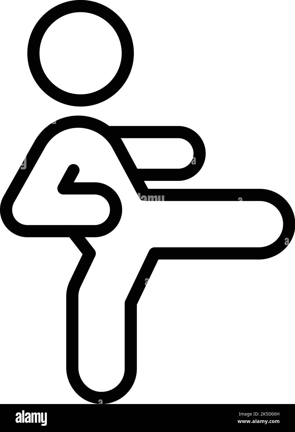 Vettore contorno icona colpo gamba marziale. Uomo di sé. Difesa persone Illustrazione Vettoriale