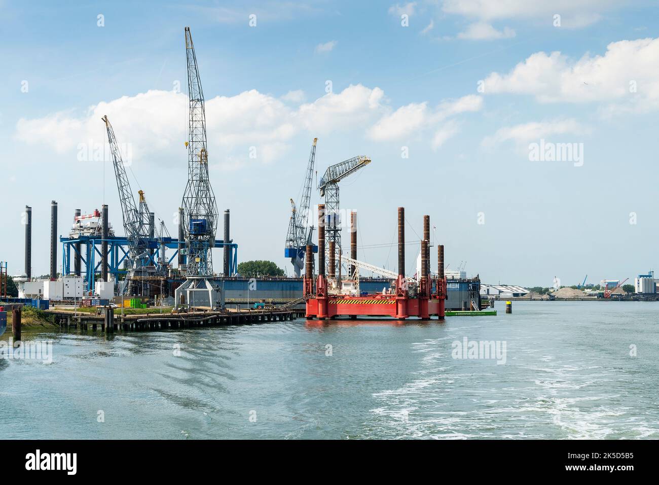 Paesi Bassi, Rotterdam, tour portuale, Greenport Rotterdam, gru di carico Foto Stock