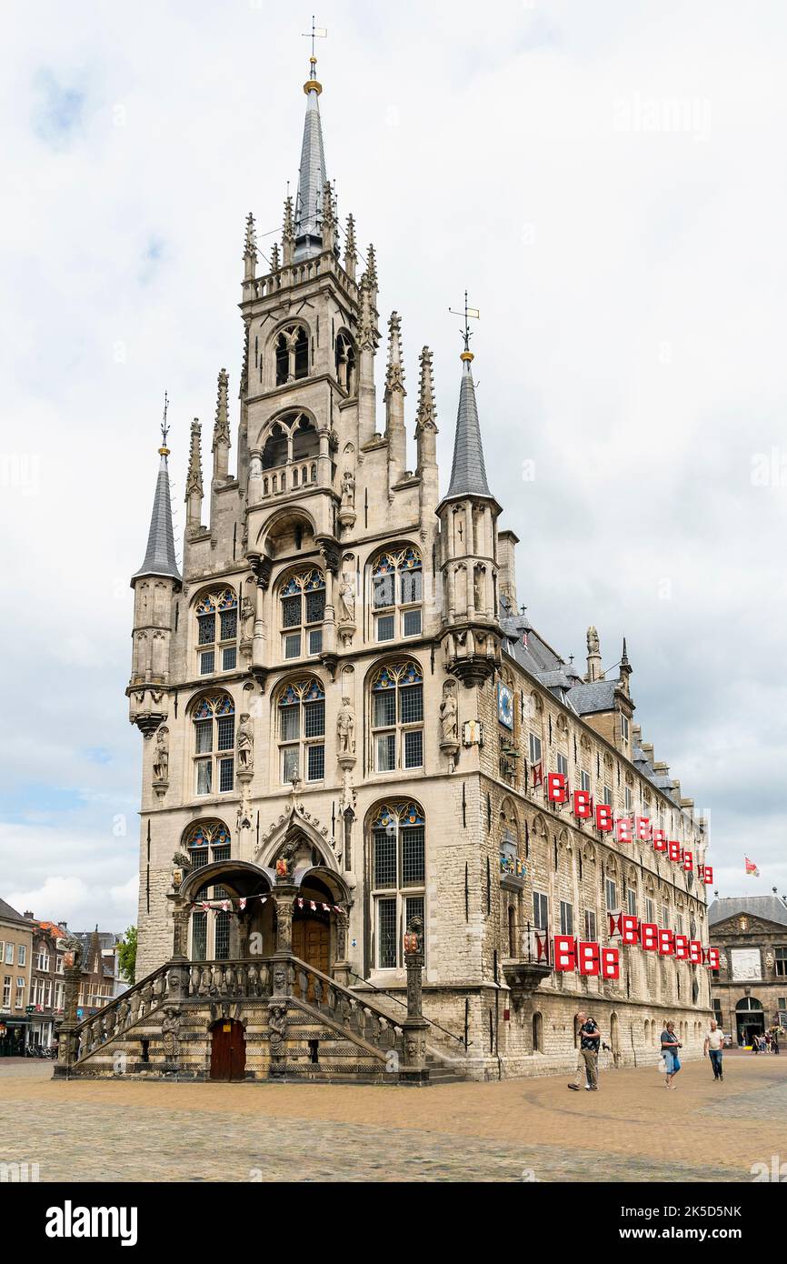 Olanda, Gouda, municipio, Het Oude Stadhus, vista da sud-ovest Foto Stock