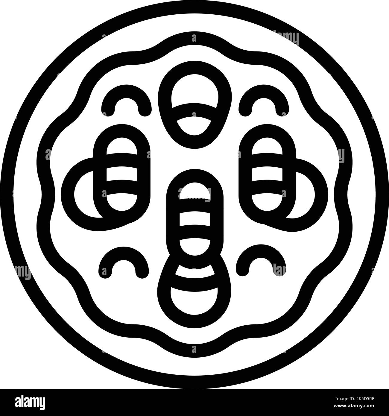 Icona di zuppa di mare vettore di contorno. Cibo cucina. Merluzzo d'uovo Illustrazione Vettoriale