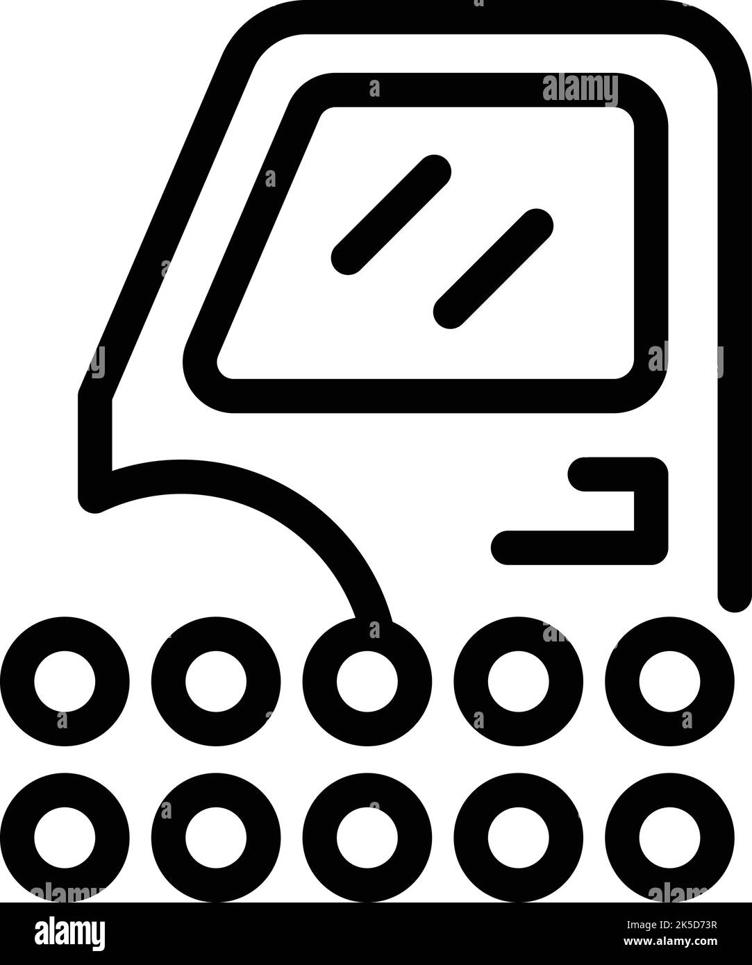 Vettore contorno icona pittore porta. Garage. Pneumatici industriali Illustrazione Vettoriale