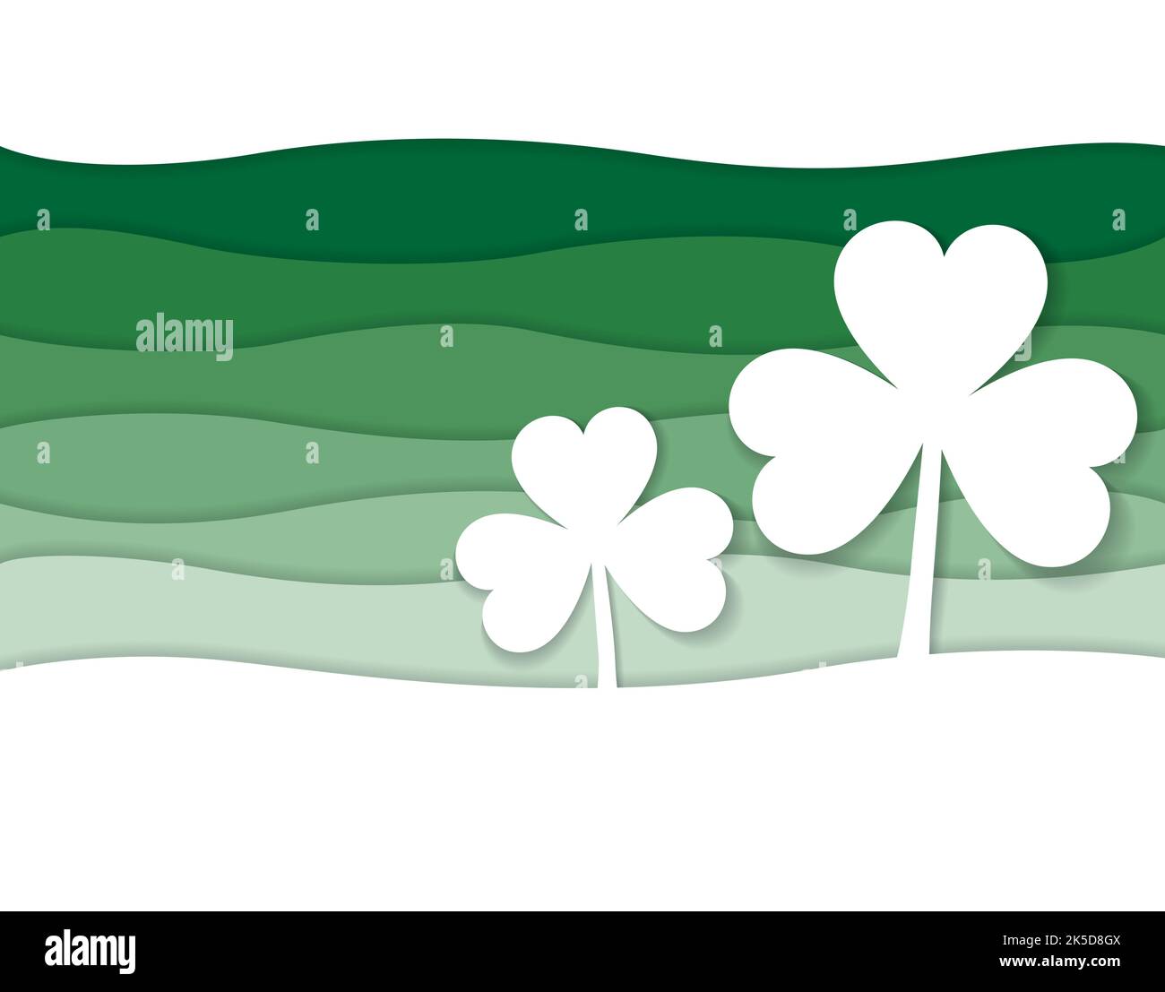 San Patricks Day shamrock in stile strato di carta Illustrazione Vettoriale