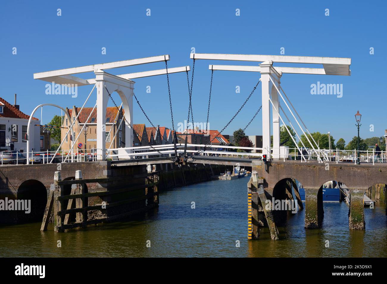 Ponte levatoio, Zierikzee, Schouwen-Duiveland, Zeeland, Paesi Bassi Foto Stock